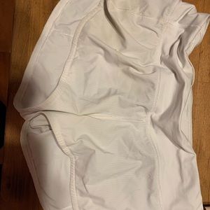 White Lululemon athletic shorts